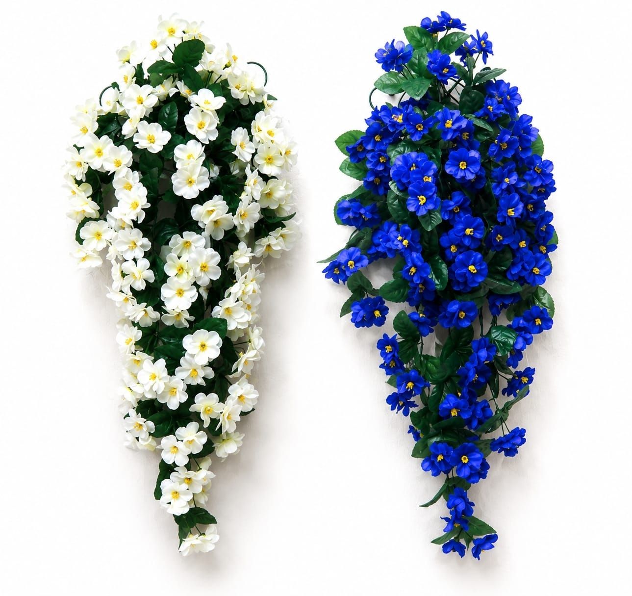 kanha creation Creeper Vines with Green Leaves,Home Decor, White, Blue Daisy Artificial Flower with Pot-picture-12