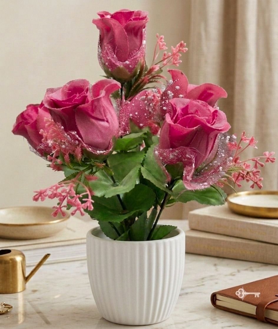 yashika Artificial Flower Multicolor Wild Flower Artificial Flower with Pot-picture-42