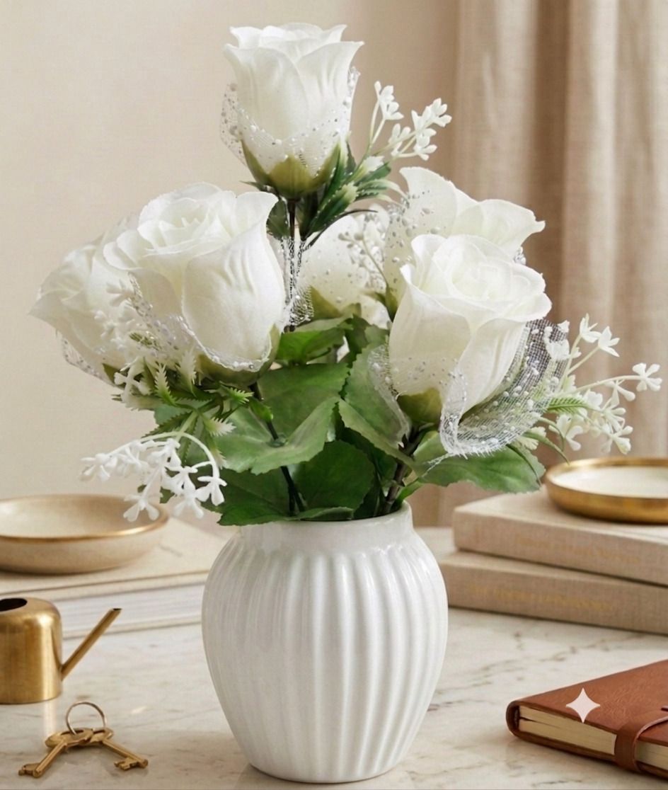 yashika Artificial Flower Multicolor Wild Flower Artificial Flower with Pot-picture-40
