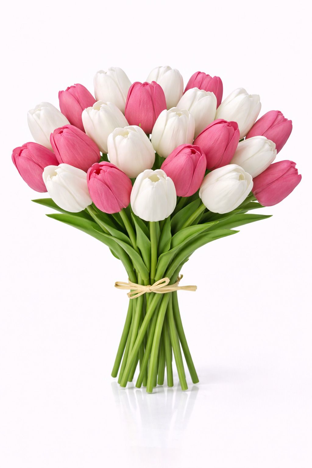 Tulip Flower Bouquet for Gift | Premium Tulip Flower Bunch for Home Decor Deep Pink, White Tulips Artificial Flower-image-7