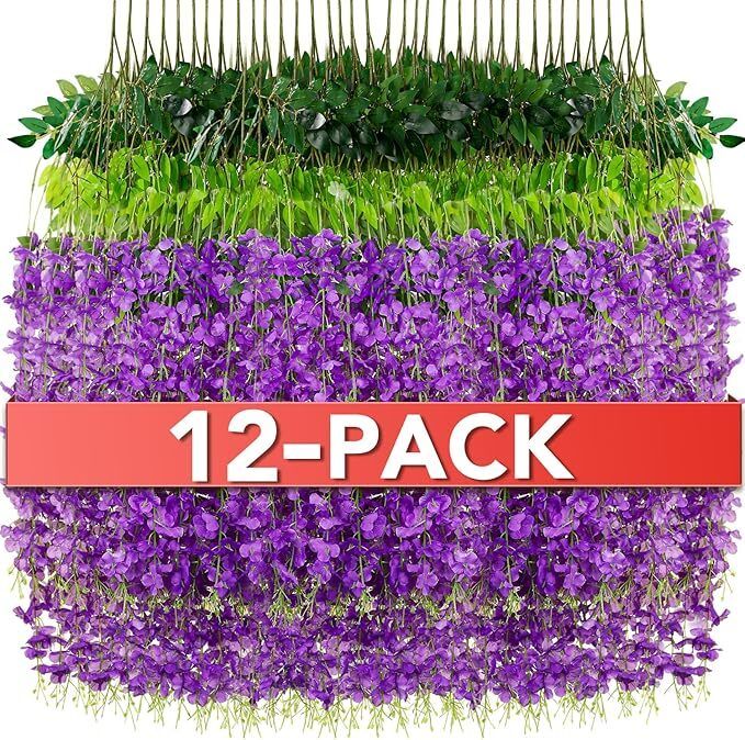 Well Art Gallery Artificial Flower Wisteria Hanging Vine for Home Decoration Purple Westeria Artificial Flower-picture-20