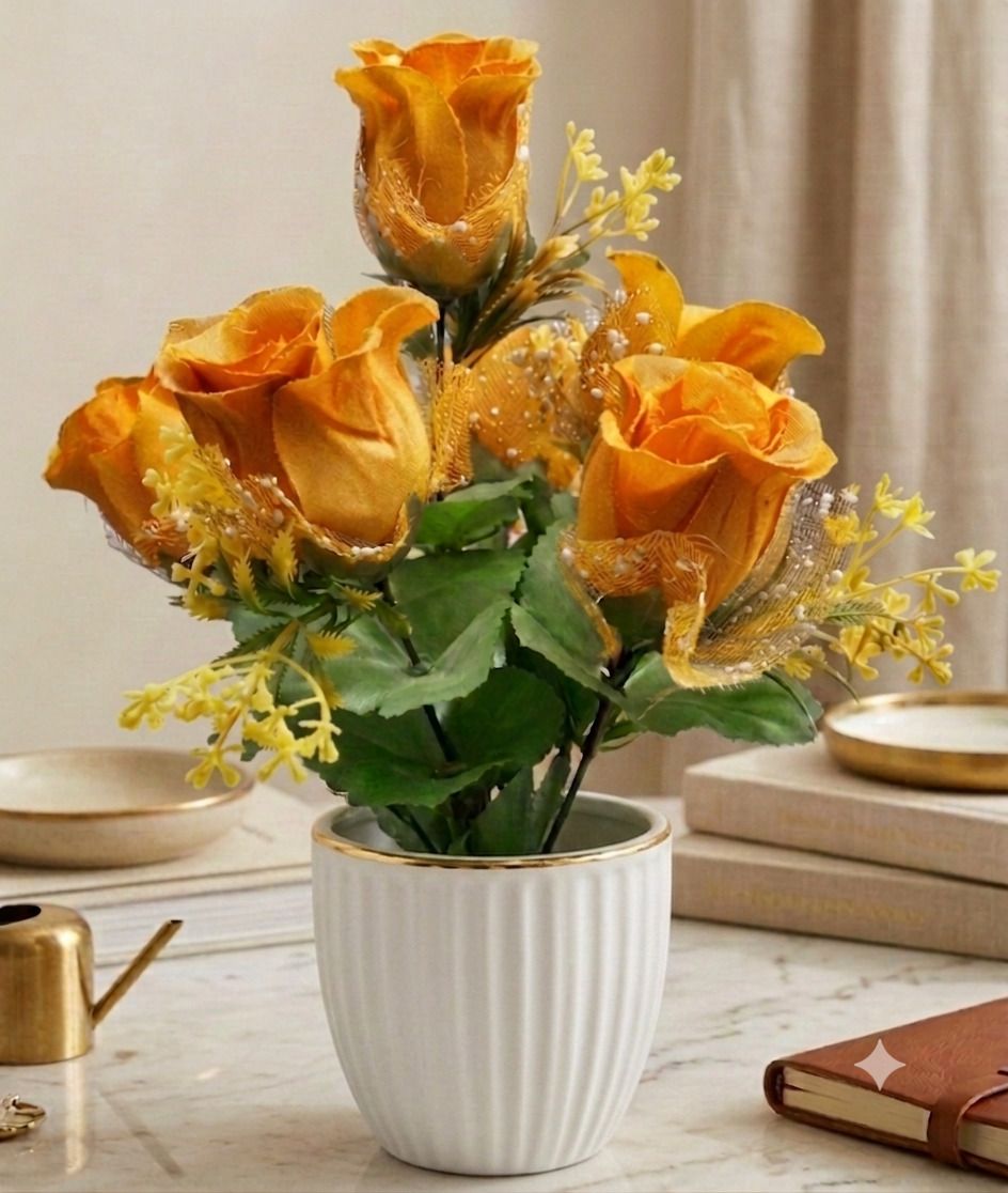 yashika Artificial Flower Multicolor Wild Flower Artificial Flower with Pot-picture-38