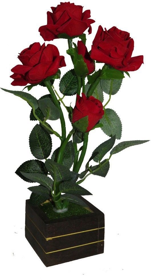 Multicolor Rose Artificial Flowerwith Pot-image-26