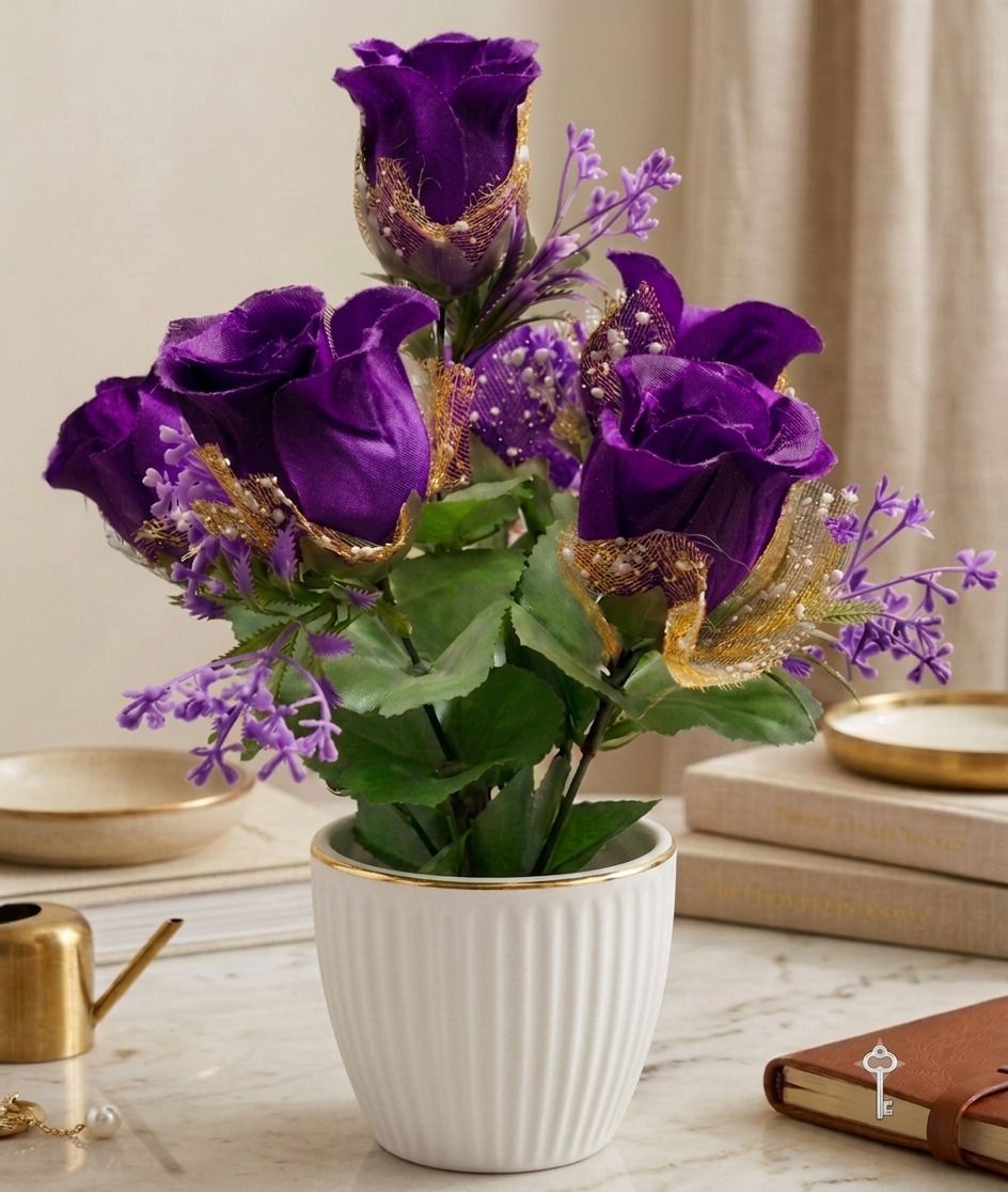 yashika Artificial Flower Multicolor Wild Flower Artificial Flower with Pot-picture-45