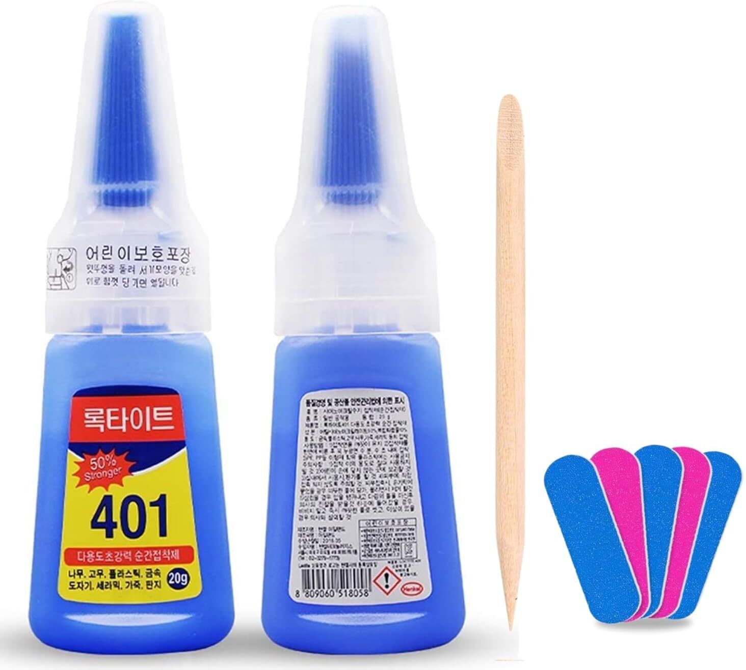 gajari Nail Glue 20g Bottle, Quick Dry Adhesive with 5 Mini Fillers and 1 Orange Stick Waterproof, CLEAR-picture-1