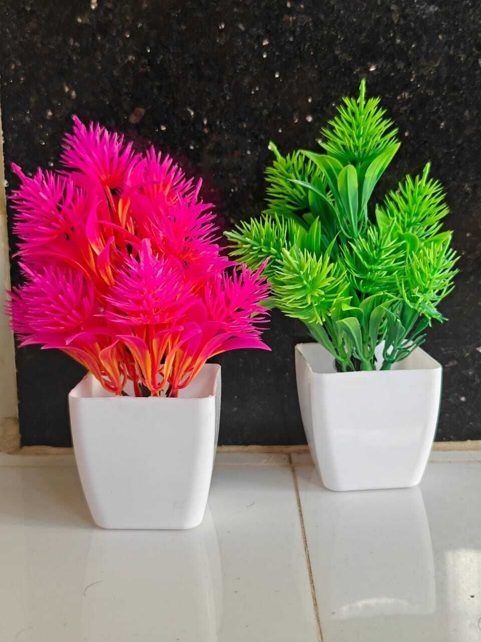 Pack of 2 Artificial Flower Pots for Home & Office Table Decoration Artificial Plant with Pot-image-10