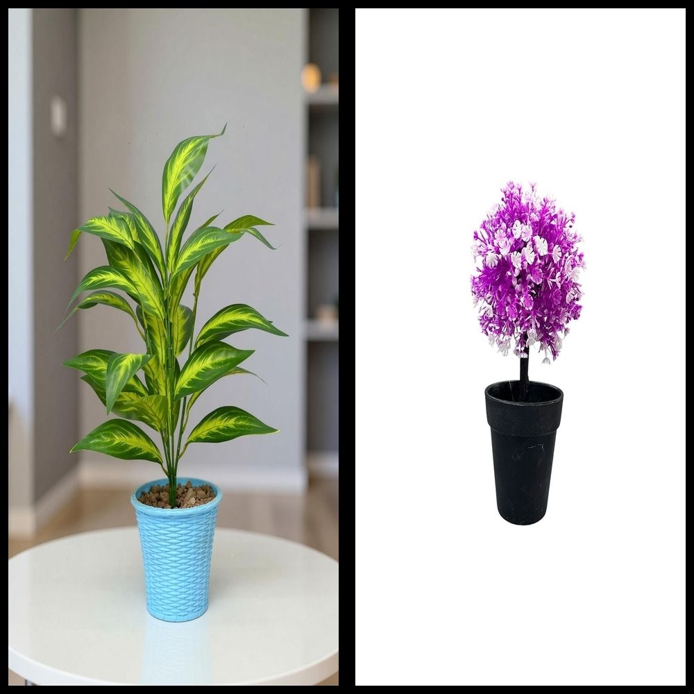 lakhaji Artificial Plant with Pot for Decoration of LivingRoom, Showcase or Office Table Bonsai Wild Artificial Plant with Pot-picture-34