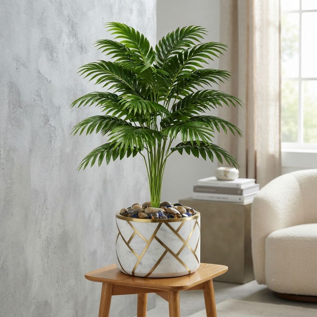 Artificial Areca Palm Plant Branch (WITHOUT POTS) Realistic Green Foliage Stem Artificial Plant-image-38