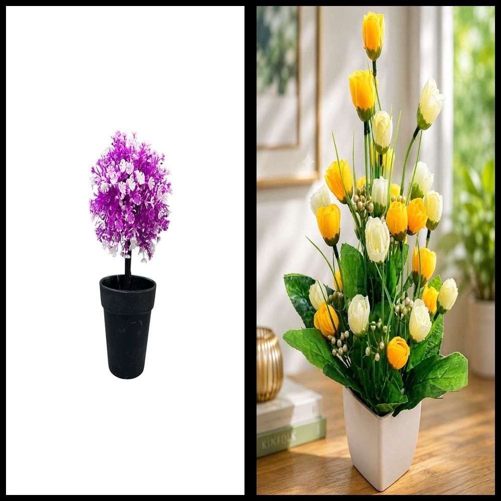 nexat Artificial Plant with Pot for Decoration of LivingRoom, Showcase or Office Table Bonsai Wild Artificial Plant with Pot-picture-11