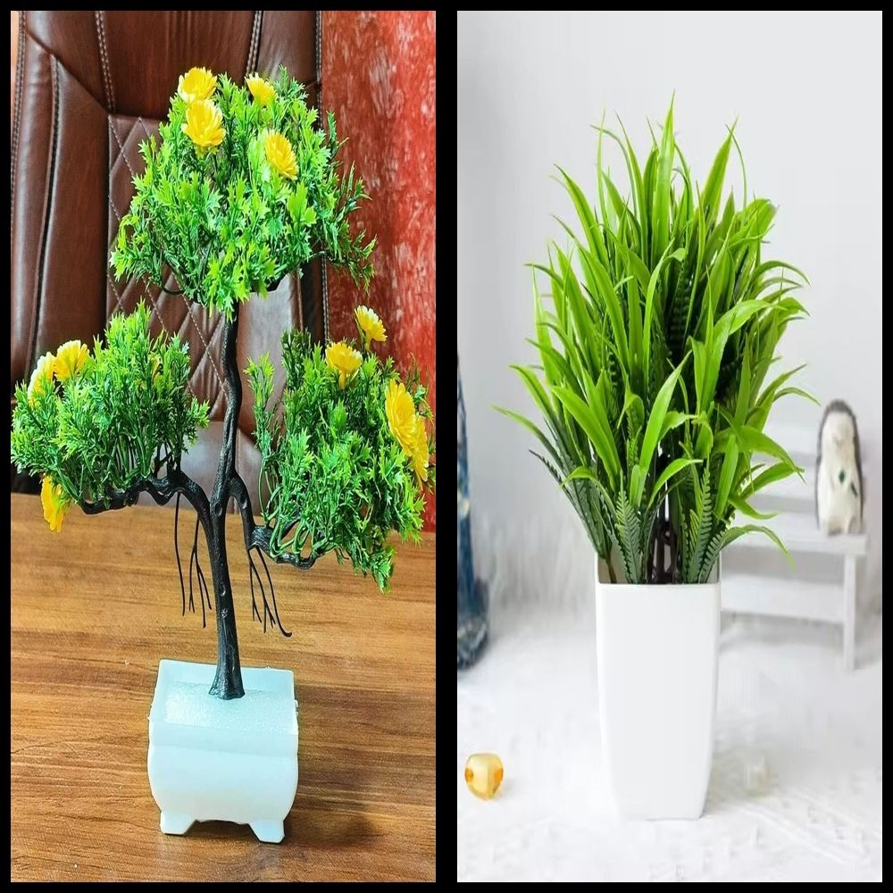 nexat Artificial Plant with Pot for Decoration of LivingRoom, Showcase or Office Table Bonsai Wild Artificial Plant with Pot-picture-39