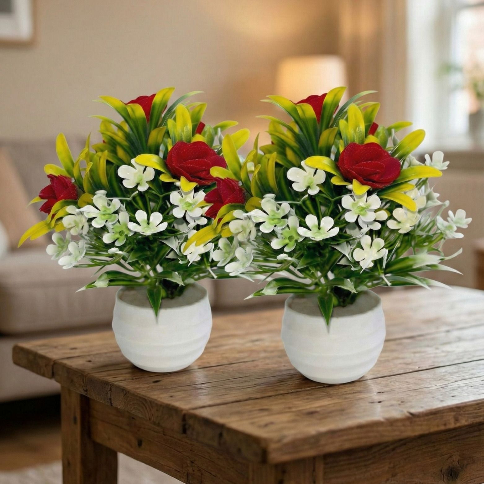 mogal Artificial Plant For Home/Office Table Decoration( Pack of 2) Wild Artificial Plant with Pot-picture-13