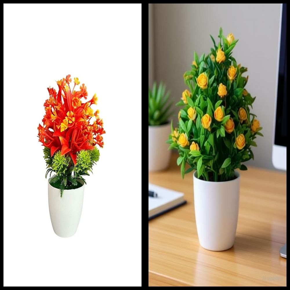 nexat Artificial Plant with Pot for Decoration of LivingRoom, Showcase or Office Table Bonsai Wild Artificial Plant with Pot-picture-4