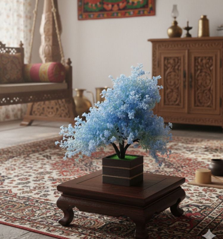 3green ARTFICIAL PLANT BONSAI BLUE WITH POT FOR DECORATION Bonsai Artificial Plant with Pot-picture-24