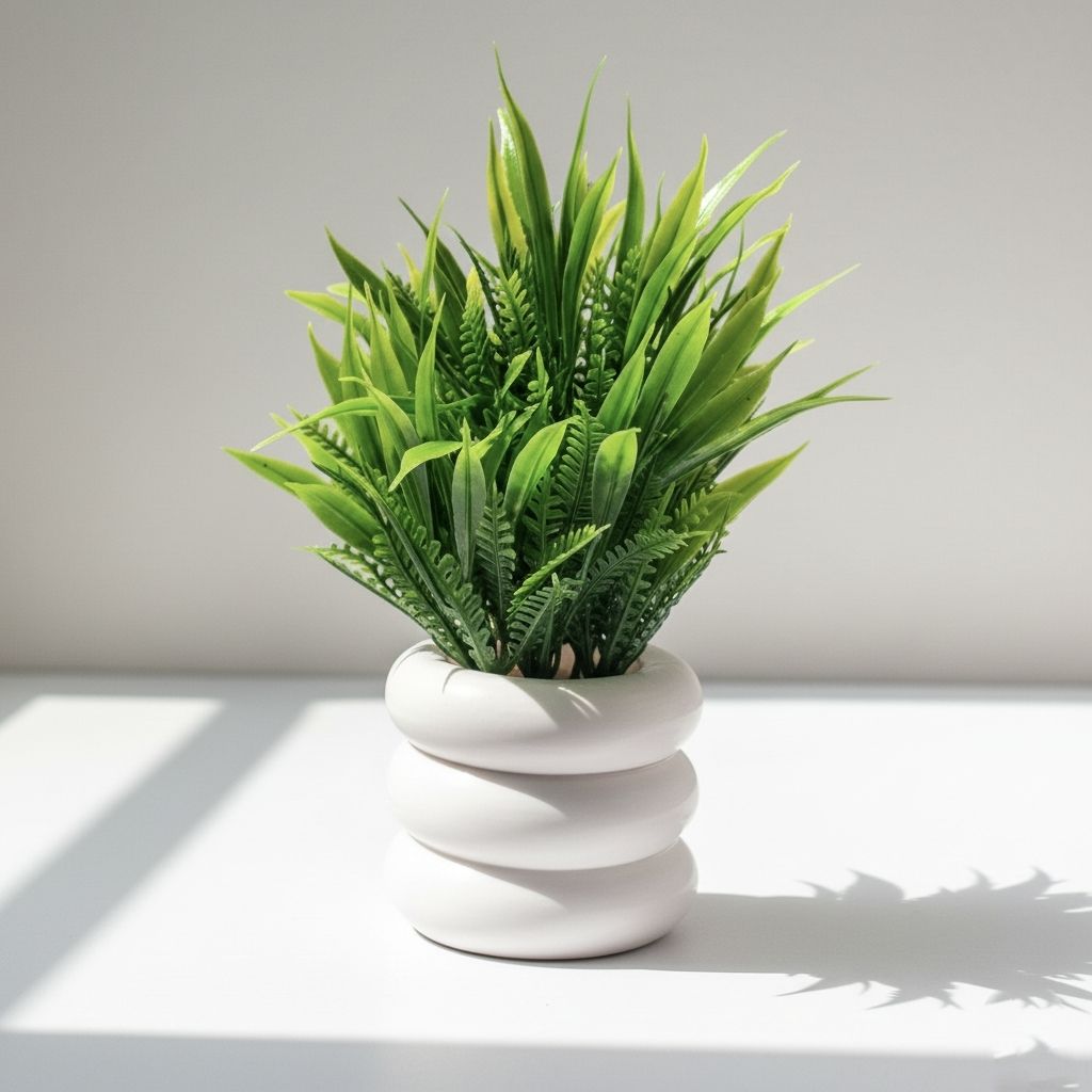 Grass Plant Decor for Home, Office & Table Decoration Bonsai Wild Artificial Plant with Pot-image-0