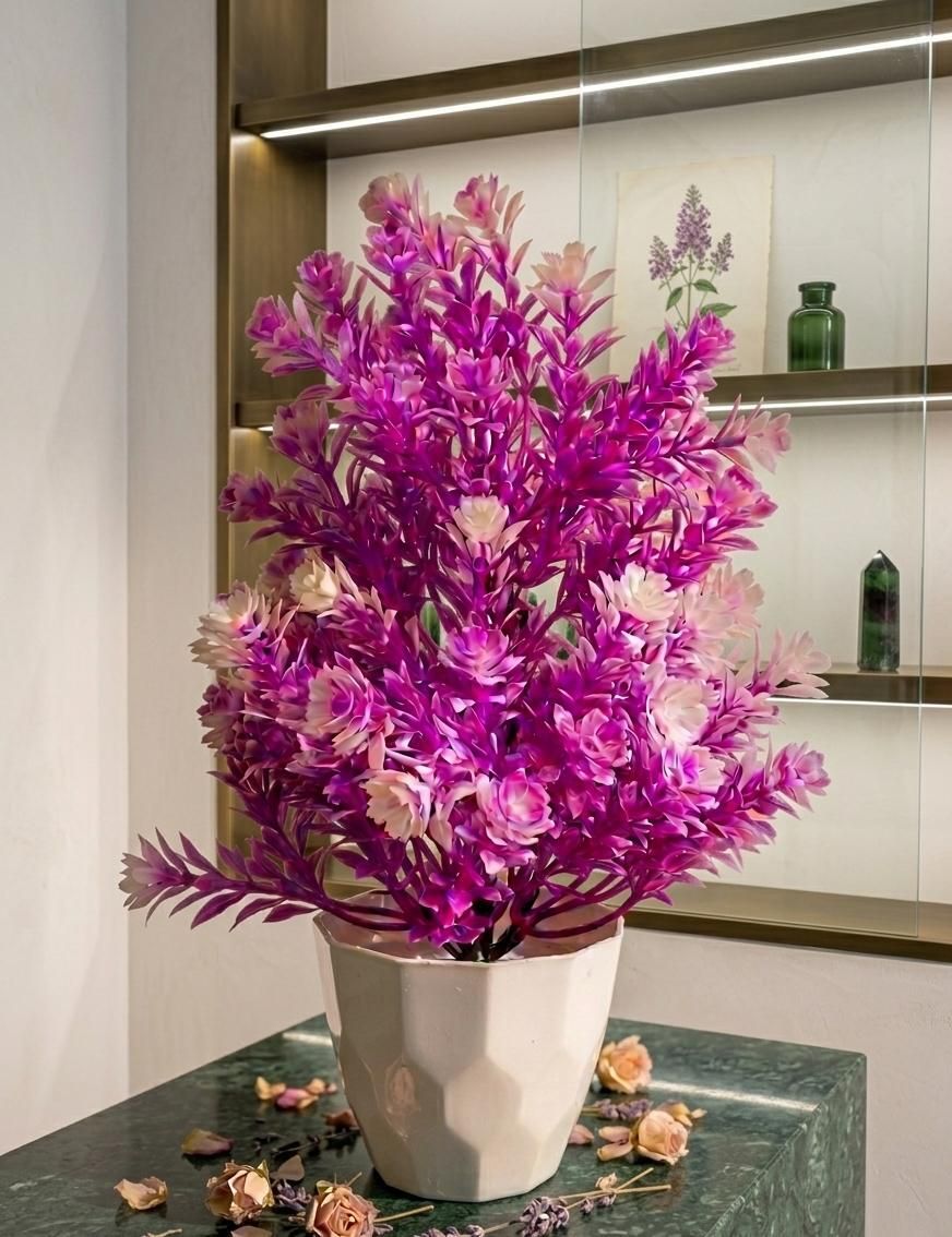 anandani Artificial Purple (Orchid-Tree) Plant Wth Big Round Pot (Pack of 1) Bonsai Artificial Plant with Pot-picture-15
