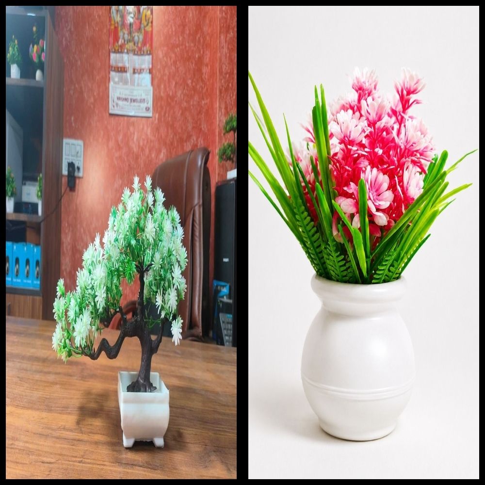 nexat Artificial Plant with Pot for Decoration of LivingRoom, Showcase or Office Table Bonsai Wild Artificial Plant with Pot-picture-7