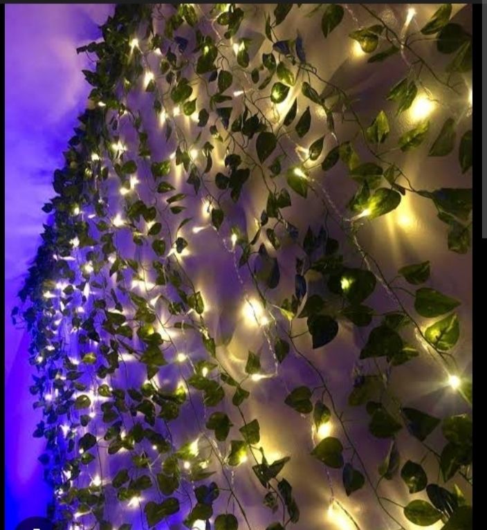 6PC Artificial Leaf Shrub with 11 Meter LED String Light for Home Decoration Artificial Plant-image-26