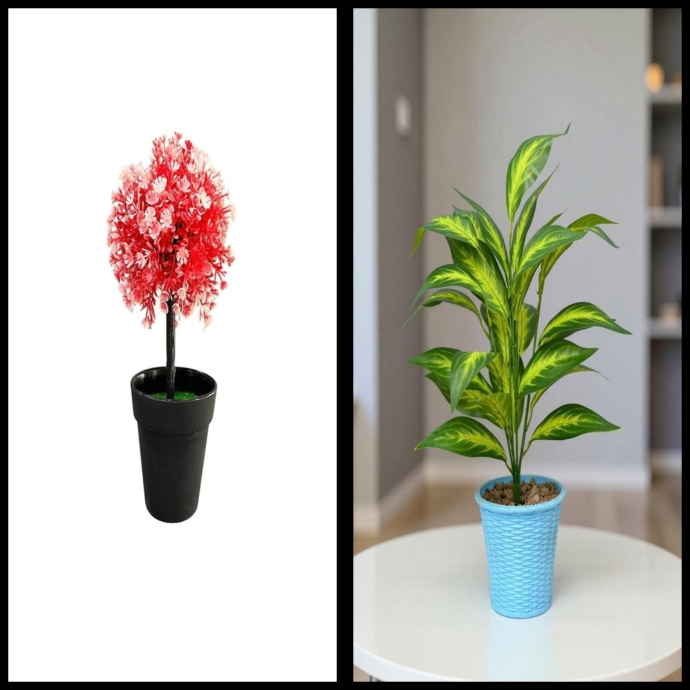 nexat Artificial Plant with Pot for Decoration of LivingRoom, Showcase or Office Table Bonsai Wild Artificial Plant with Pot-picture-5