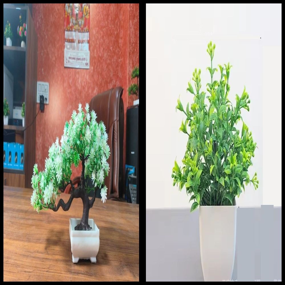 nexat Artificial Plant with Pot for Decoration of LivingRoom, Showcase or Office Table Bonsai Wild Artificial Plant with Pot-picture-35