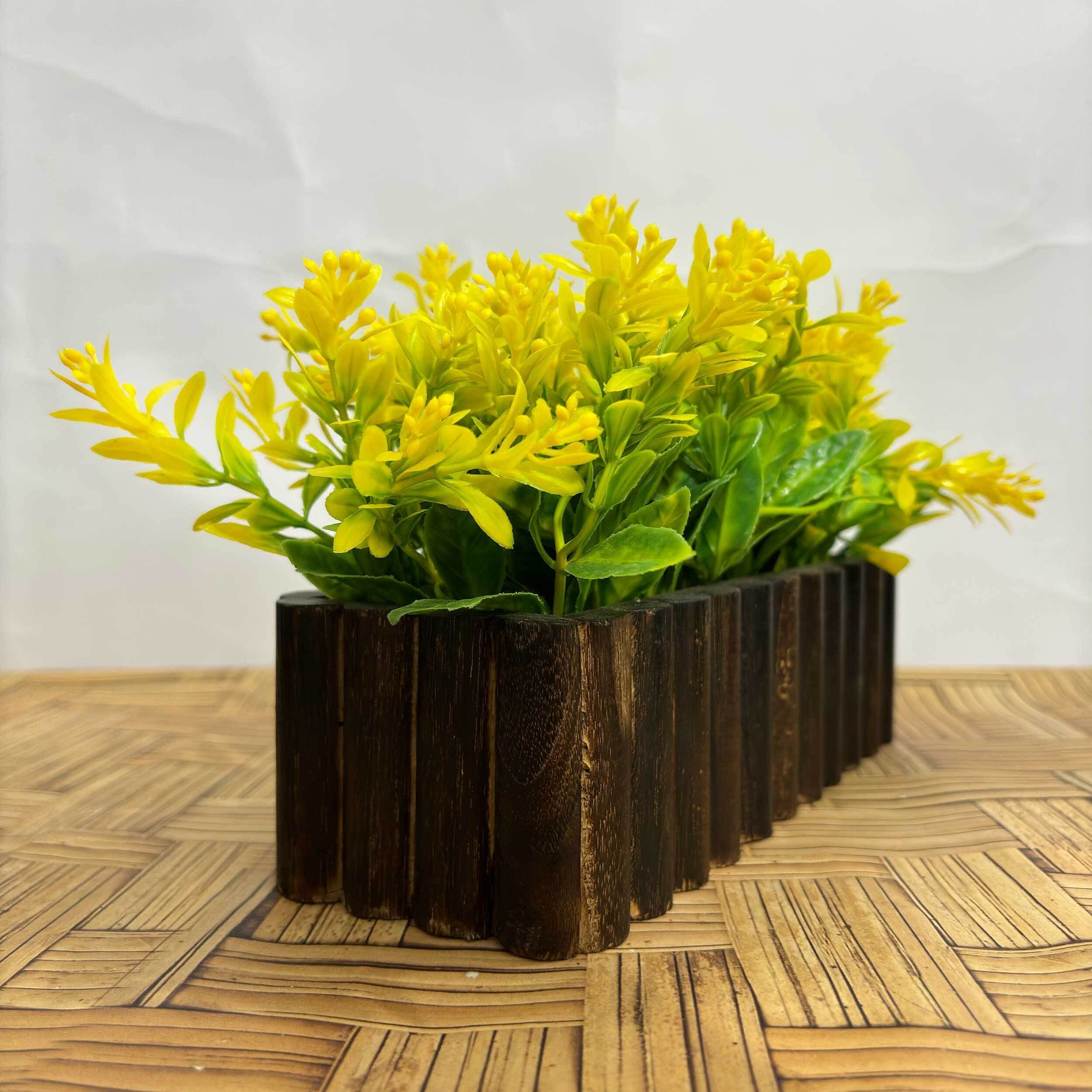 Pack of 1 - Artificial Plant in Premium Wooden Pot- Home Décor And Room Décor Bonsai Wild Artificial Plant with Pot-image-30