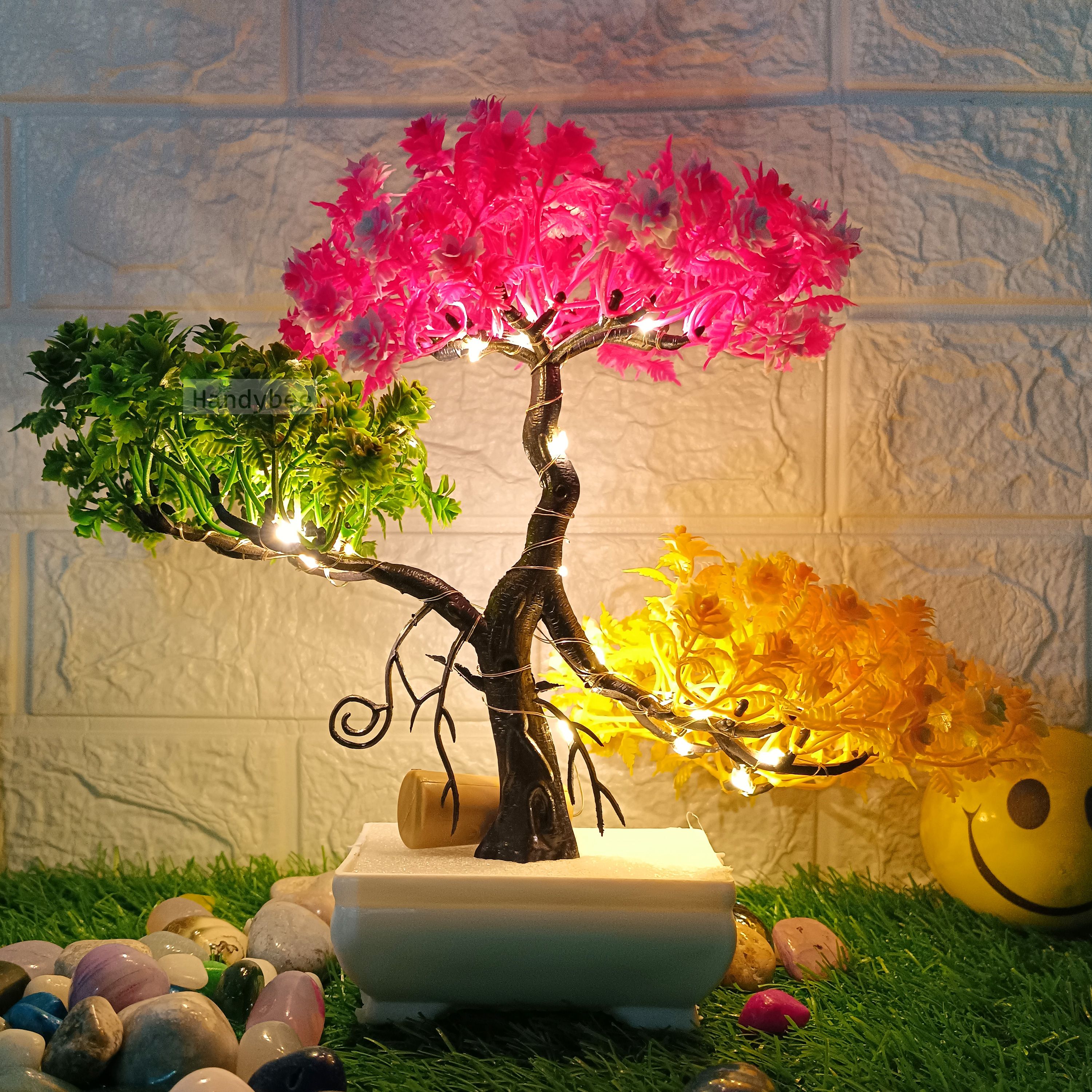 handybee Faux Tree for Home Decor - Faux Tree Indoor Decor Bonsai Wild Artificial Plant with Pot-picture-18