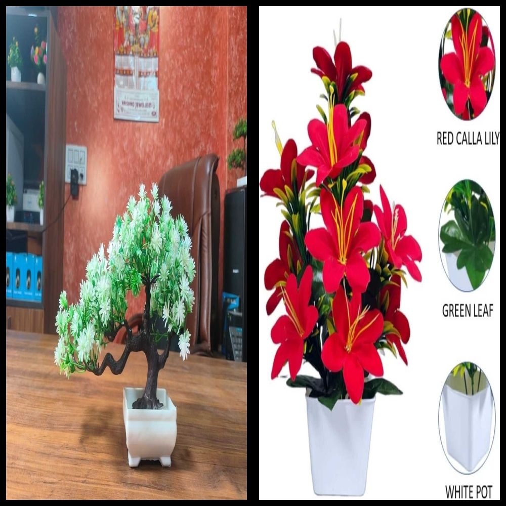 nexat Artificial Plant with Pot for Decoration of LivingRoom, Showcase or Office Table Bonsai Wild Artificial Plant with Pot-picture-27