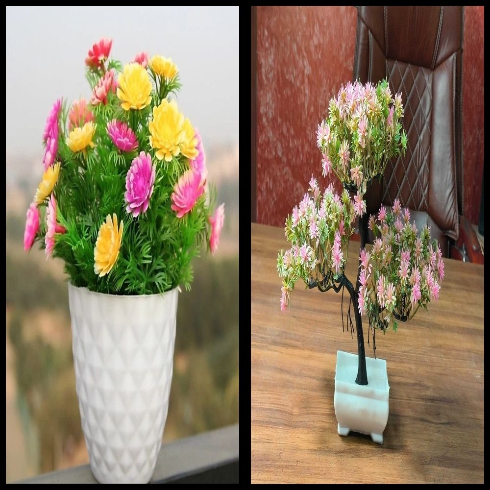 nexat Artificial Plant with Pot for Decoration of LivingRoom, Showcase or Office Table Bonsai Wild Artificial Plant with Pot-picture-17
