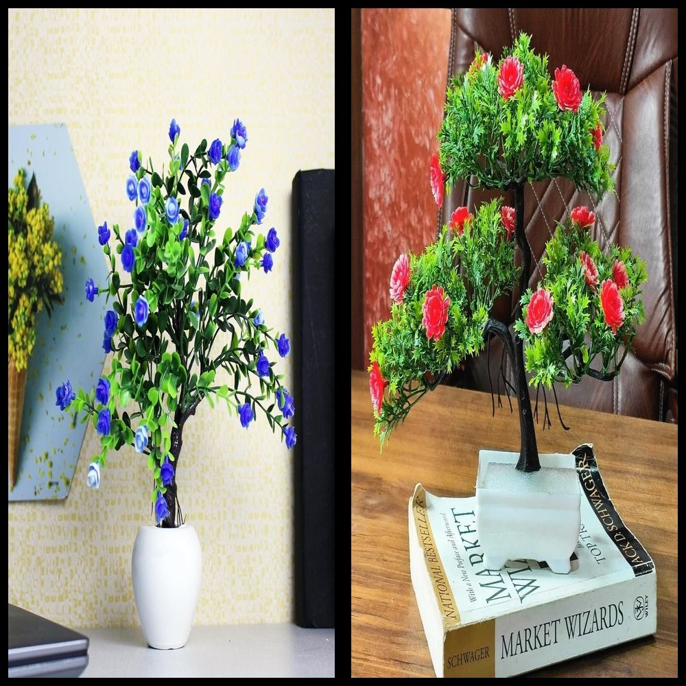 nexat Artificial Plant with Pot for Decoration of LivingRoom, Showcase or Office Table Bonsai Wild Artificial Plant with Pot-picture-19
