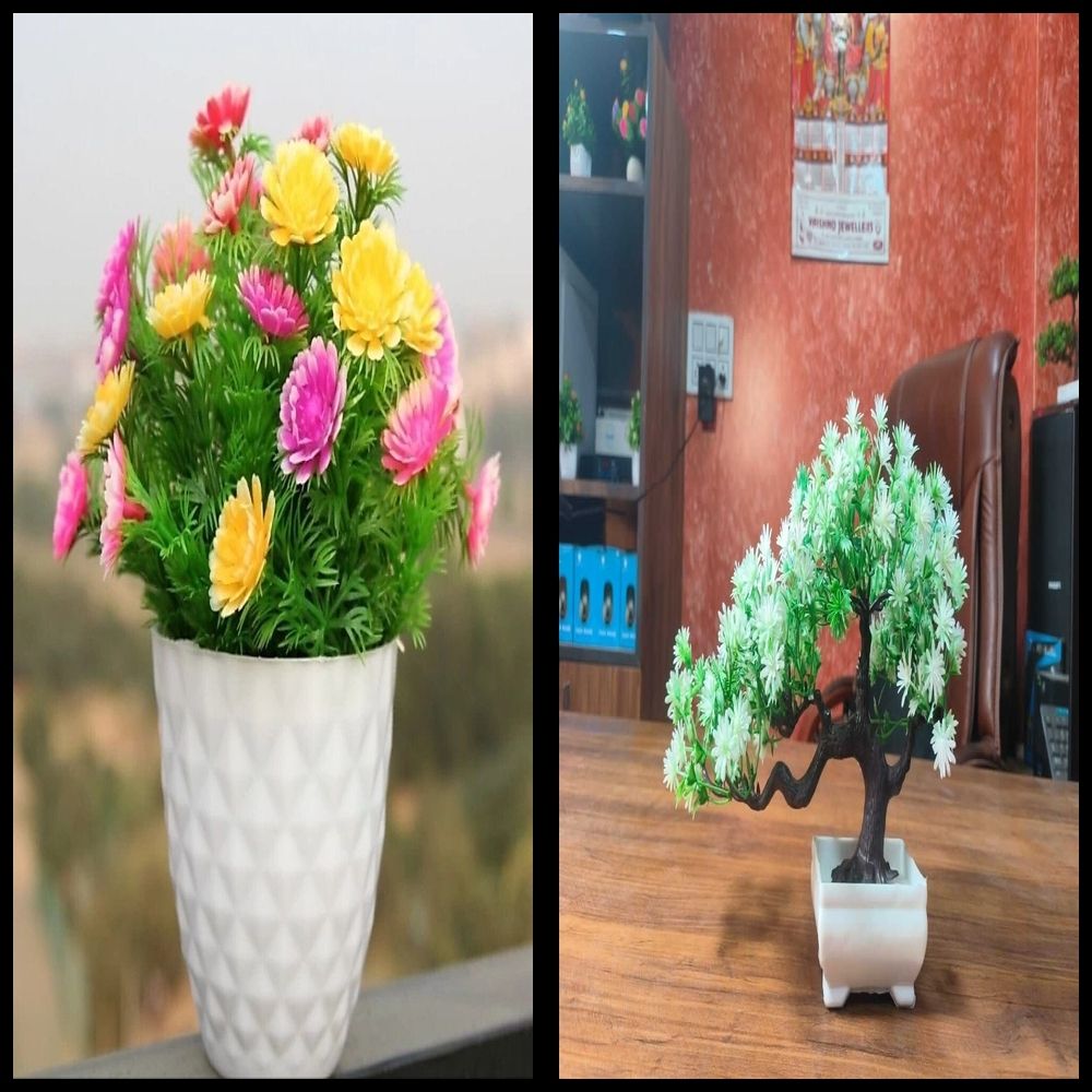 lakhaji Artificial Plant with Pot for Decoration of LivingRoom, Showcase or Office Table Bonsai Wild Artificial Plant with Pot-picture-38