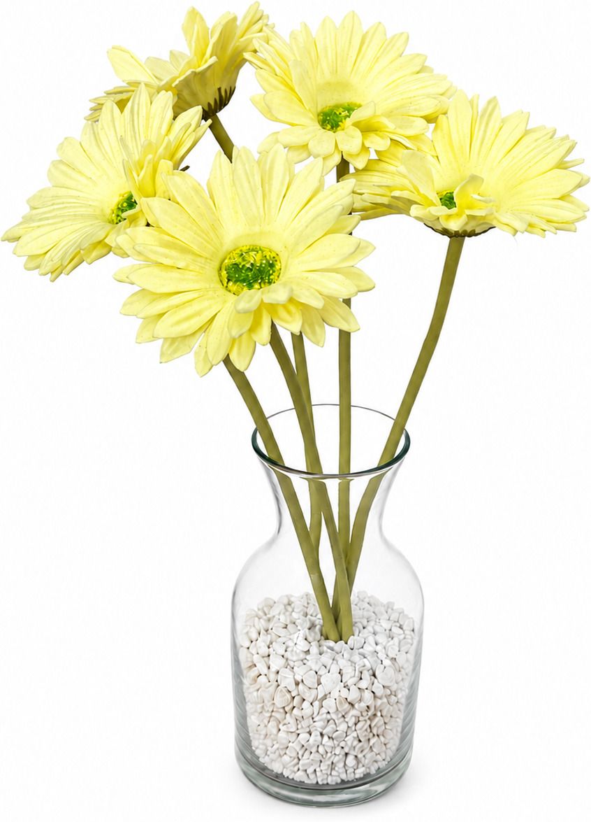 Artificial Flower Vase with Yellow Gerbera Flowers Artificial Plant with Pot-image-47