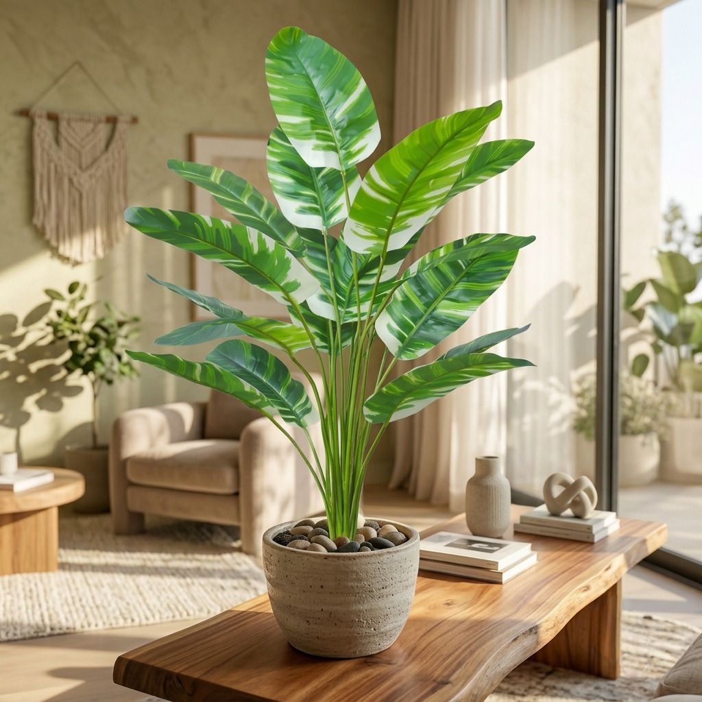 Artificial Banana Leaf Plant (Without Pot) – Realistic Tropical Faux Green Plant Artificial Plant-image-36