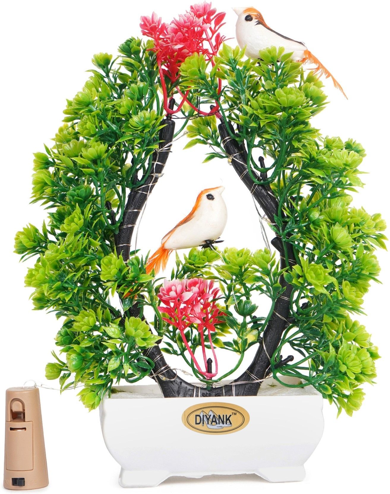 Artificial Plants With Bird for Home, House & Wedding, Room Decoration, Bedroom Bonsai Wild Artificial Plant with Pot-image-35