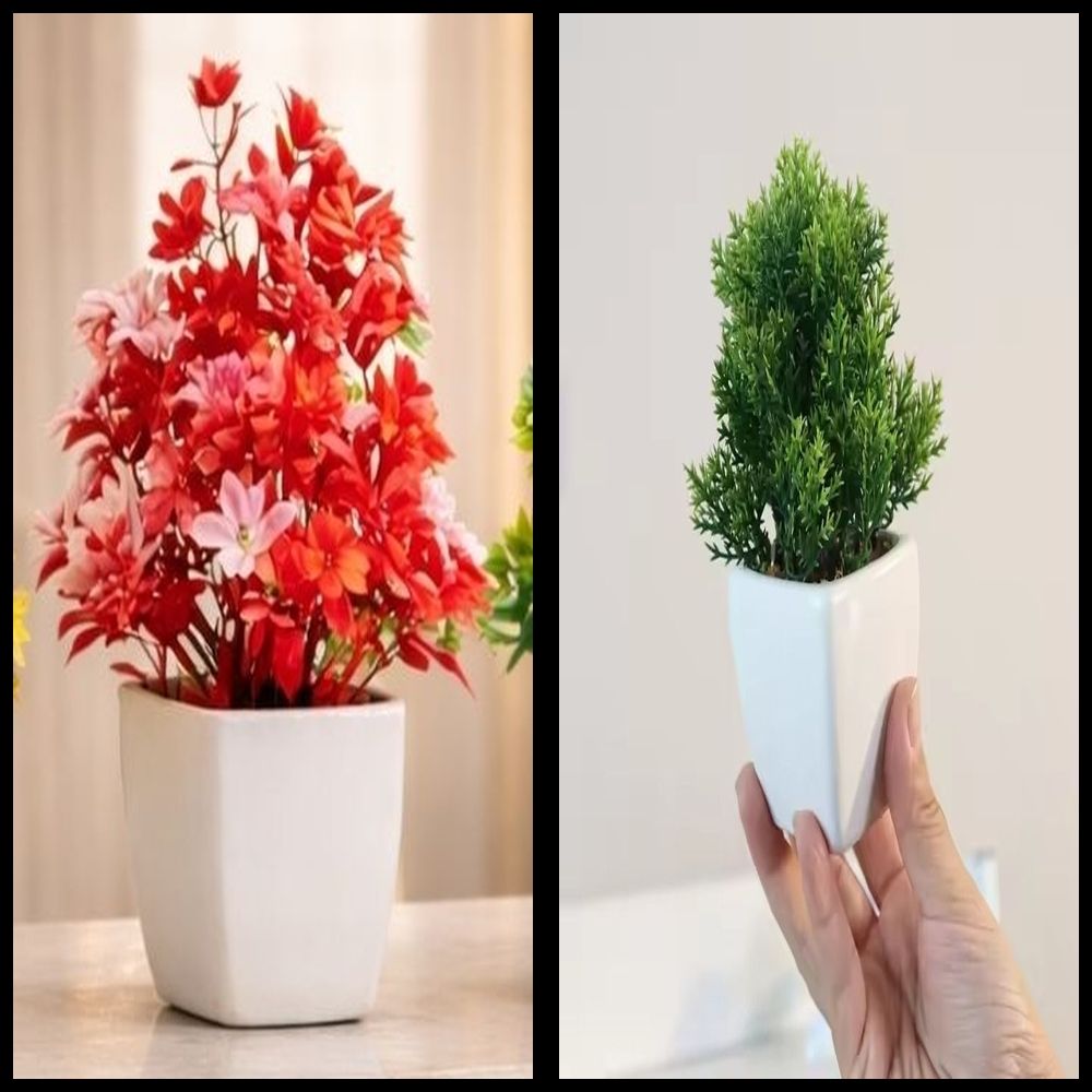 nexat Artificial Plant with Pot for Decoration of LivingRoom, Showcase or Office Table Bonsai Wild Artificial Plant with Pot-picture-48