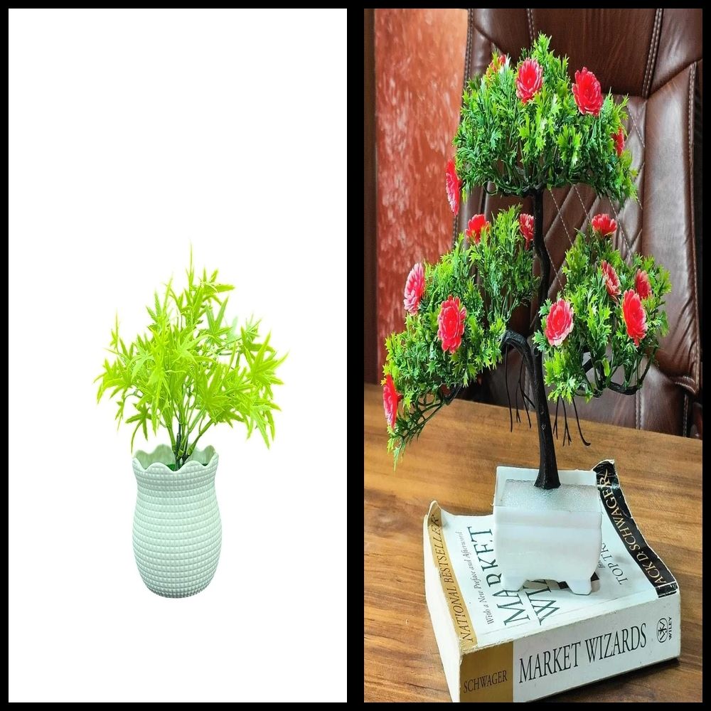 nexat Artificial Plant with Pot for Decoration of LivingRoom, Showcase or Office Table Bonsai Wild Artificial Plant with Pot-picture-12