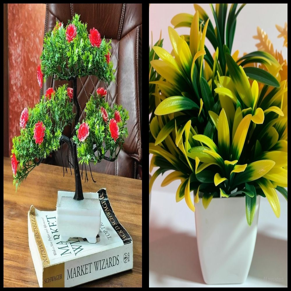 lakhaji Artificial Plant with Pot for Decoration of LivingRoom, Showcase or Office Table Bonsai Wild Artificial Plant with Pot-picture-45