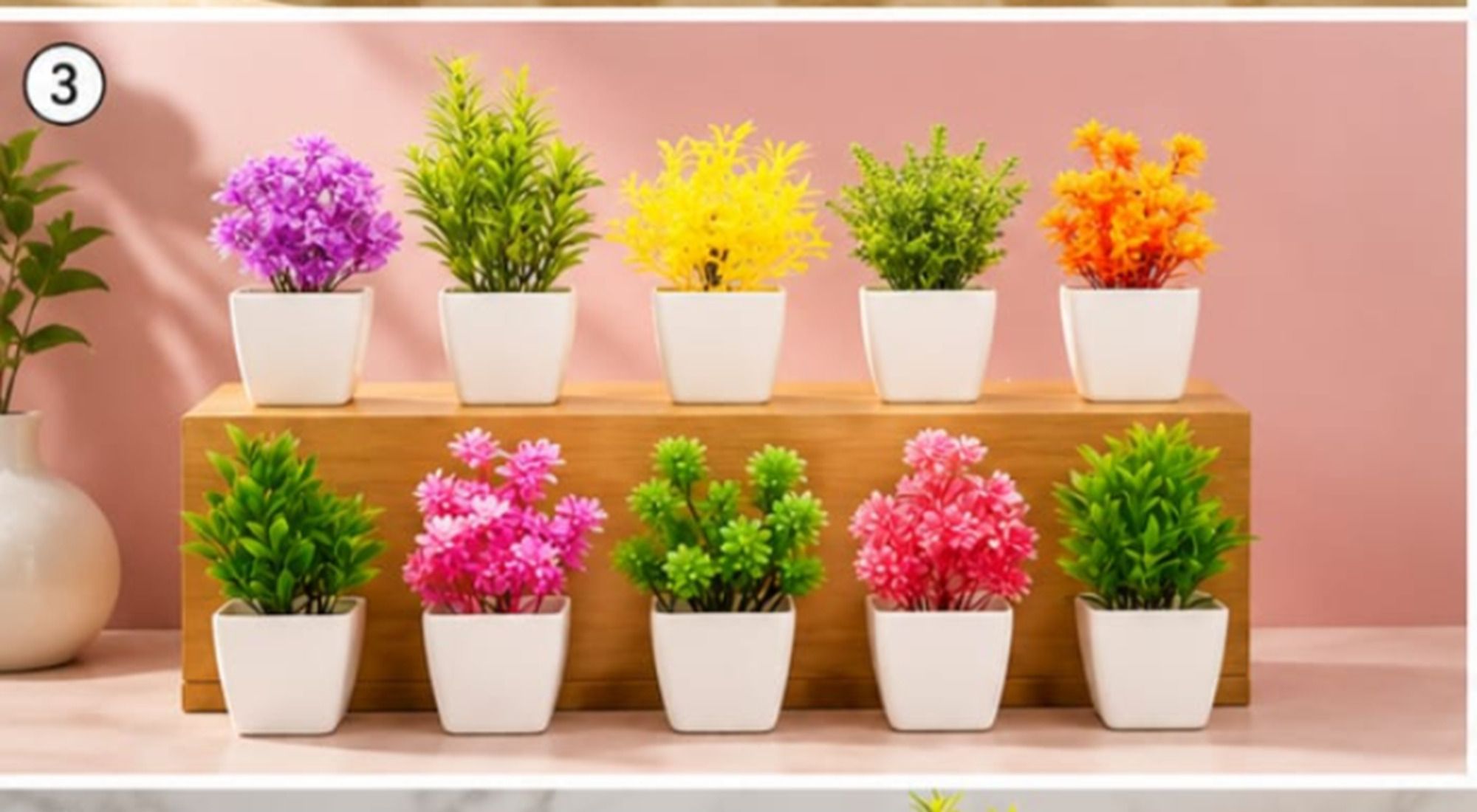 ColorBloom Premium (PACK OF 10) Bonsai Artificial Plant with Pot-image-4