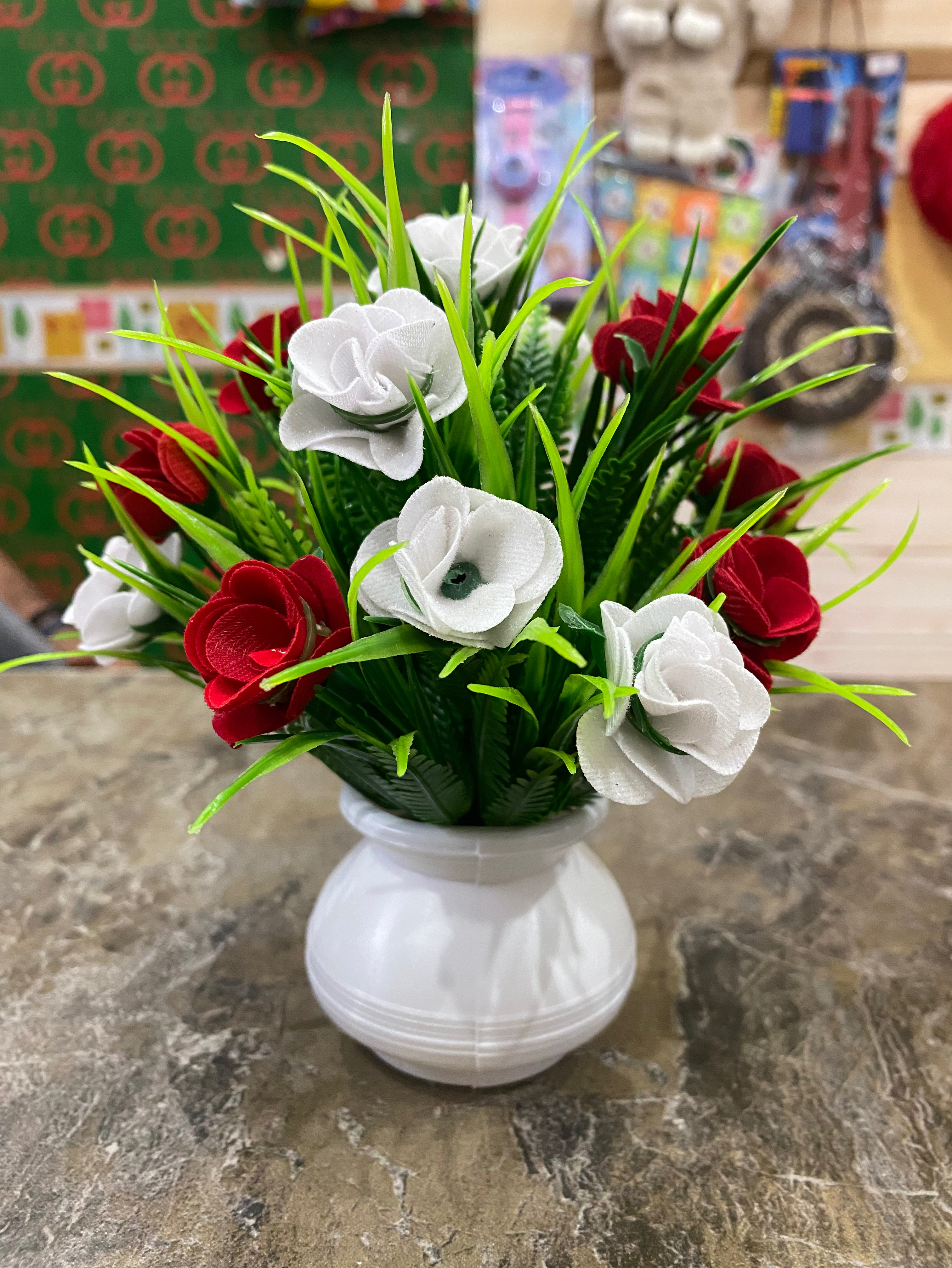 alvario ARTIFICIAL FLOWERS Multicolor Cherry Artificial Flowerwith Pot image 1