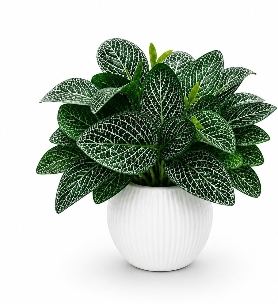 GROWSHIP Artificial Nerve Plant with White Pot for Home Decor (Single piece) Wild Artificial Plant with Pot-image-48