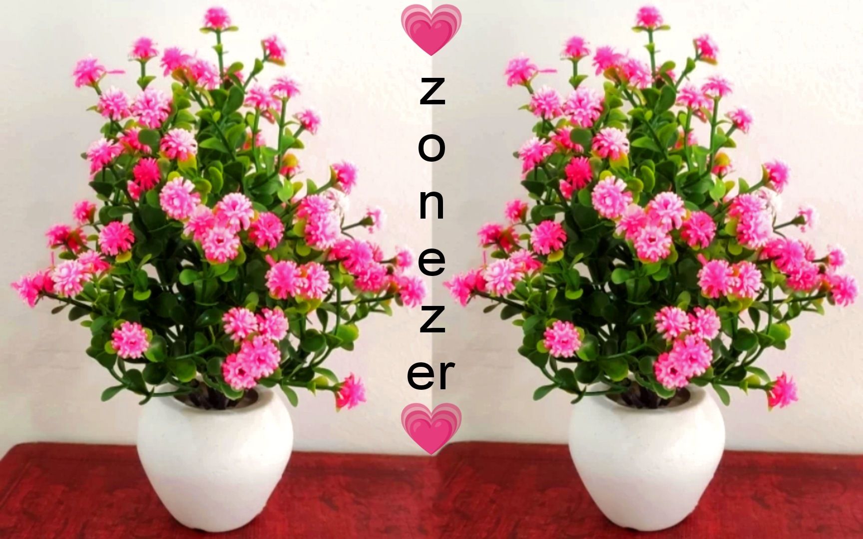 Set of 2 artificial flowers for home decoration Pink, Green Daisy Artificial Flowerwith Pot-image-14