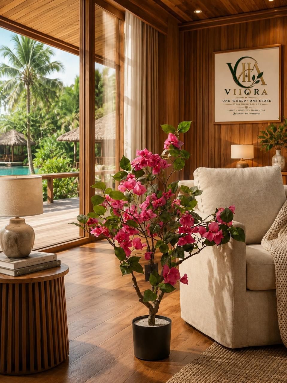 Artificial Bougainvillea 3.8ft Plant without pot Resorts Decor Artificial Plant with Pot-image-9