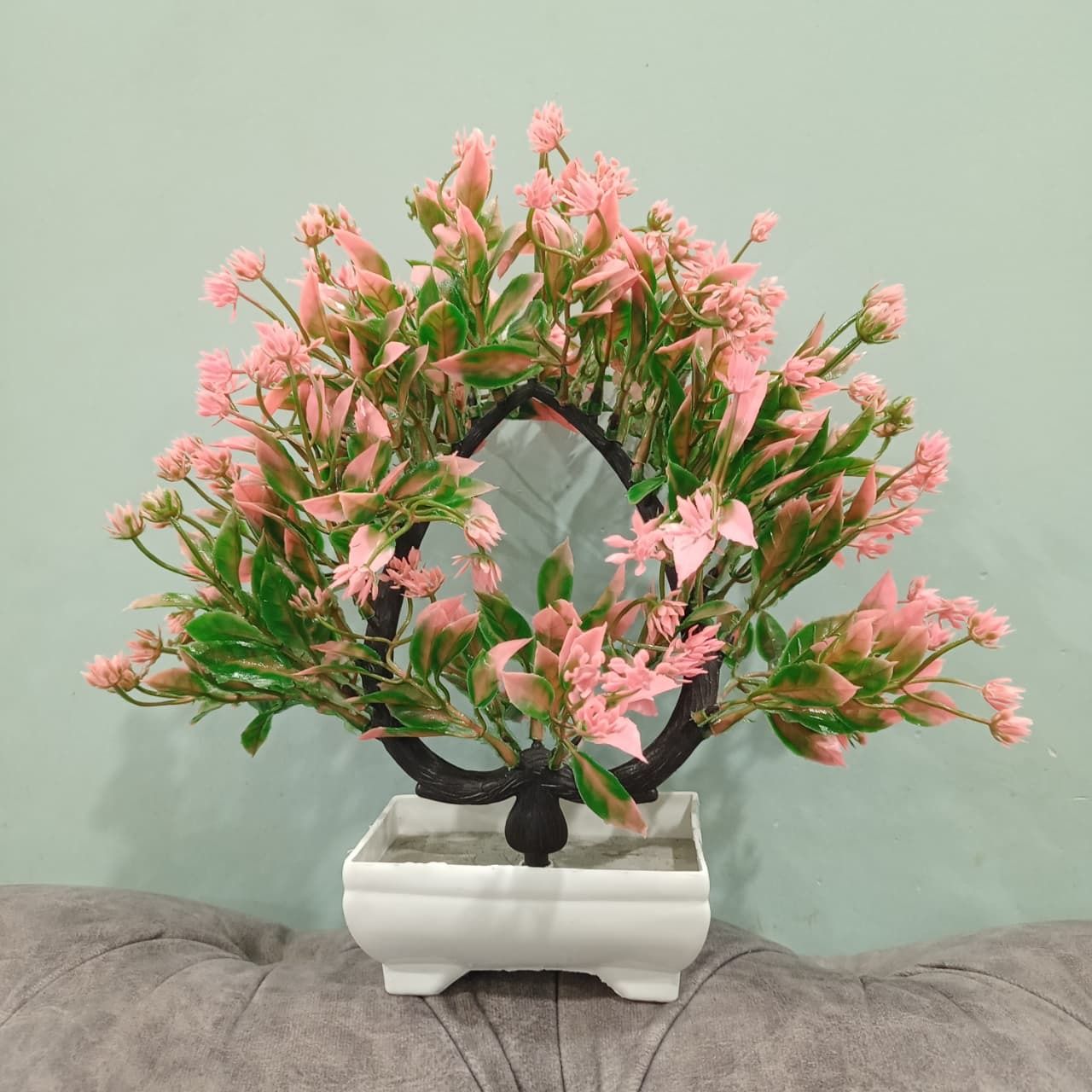 decogreen Cherry Flower Heart Pink for Home Office Tv Panel Living Room Interior Design Bonsai Artificial Plant with Pot-picture-46