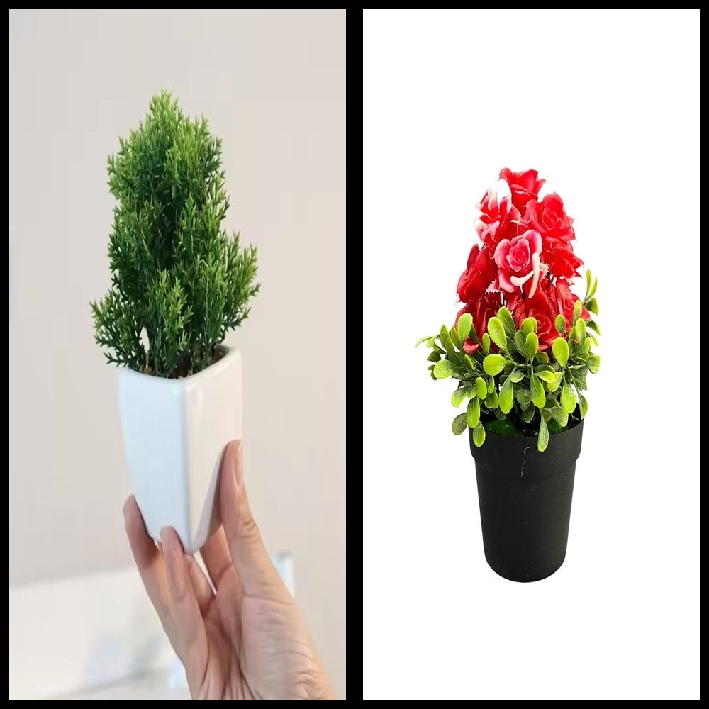 nexat Artificial Plant with Pot for Decoration of LivingRoom, Showcase or Office Table Bonsai Wild Artificial Plant with Pot-picture-2