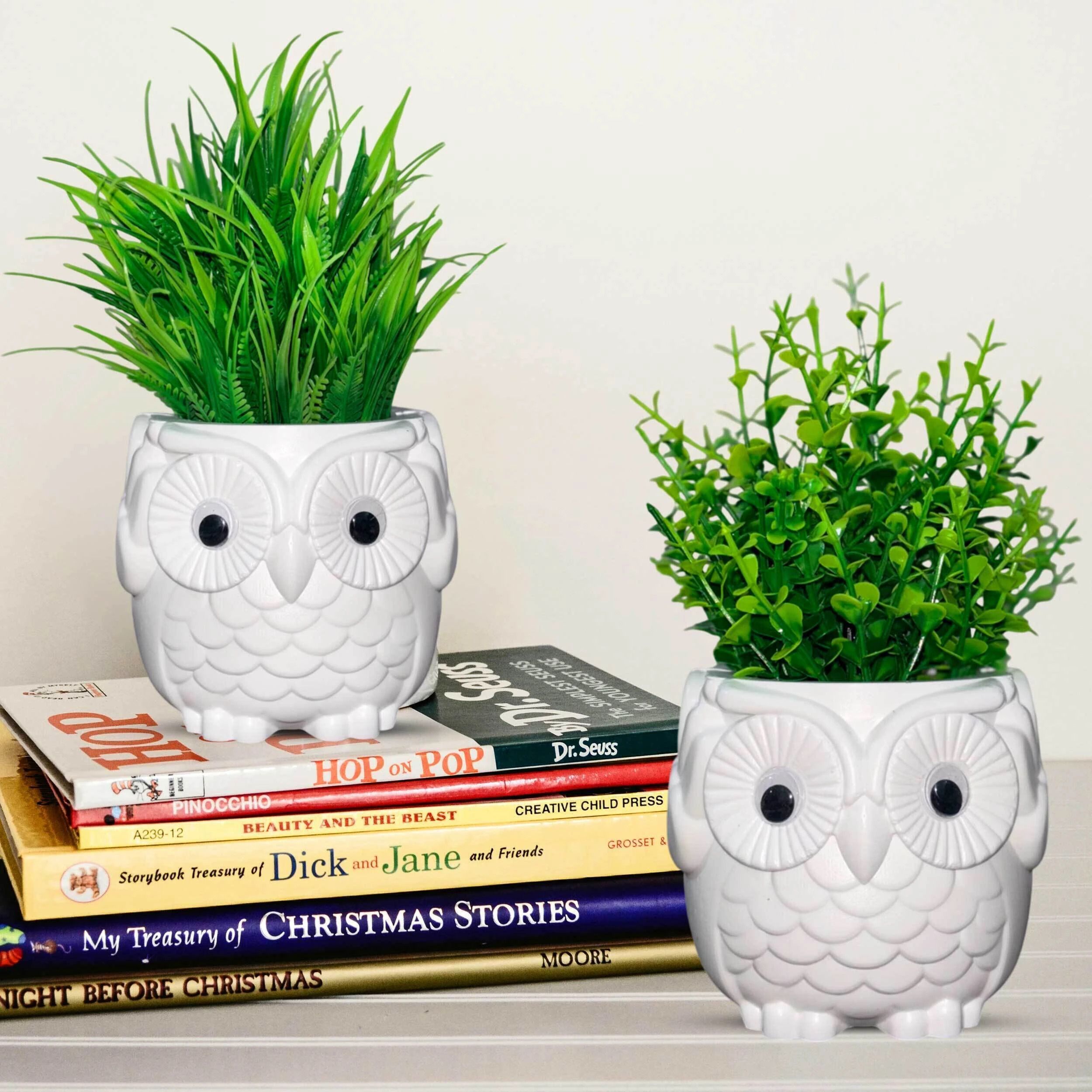 (Pack Of 2) Greenery Owl Pot Artificial Plant For Home Décor Living Room Décor Bonsai Wild Artificial Plant with Pot-image-49