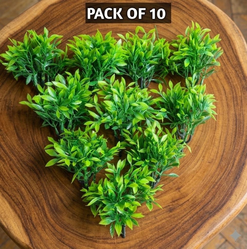 Artificial Green Plant Without Pot (Pack Of 10) Home Decor Artificial Plant-image-34
