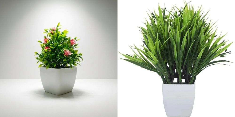 kgh Artificial plant set of 2 Wild Artificial Plant with Pot-picture-14