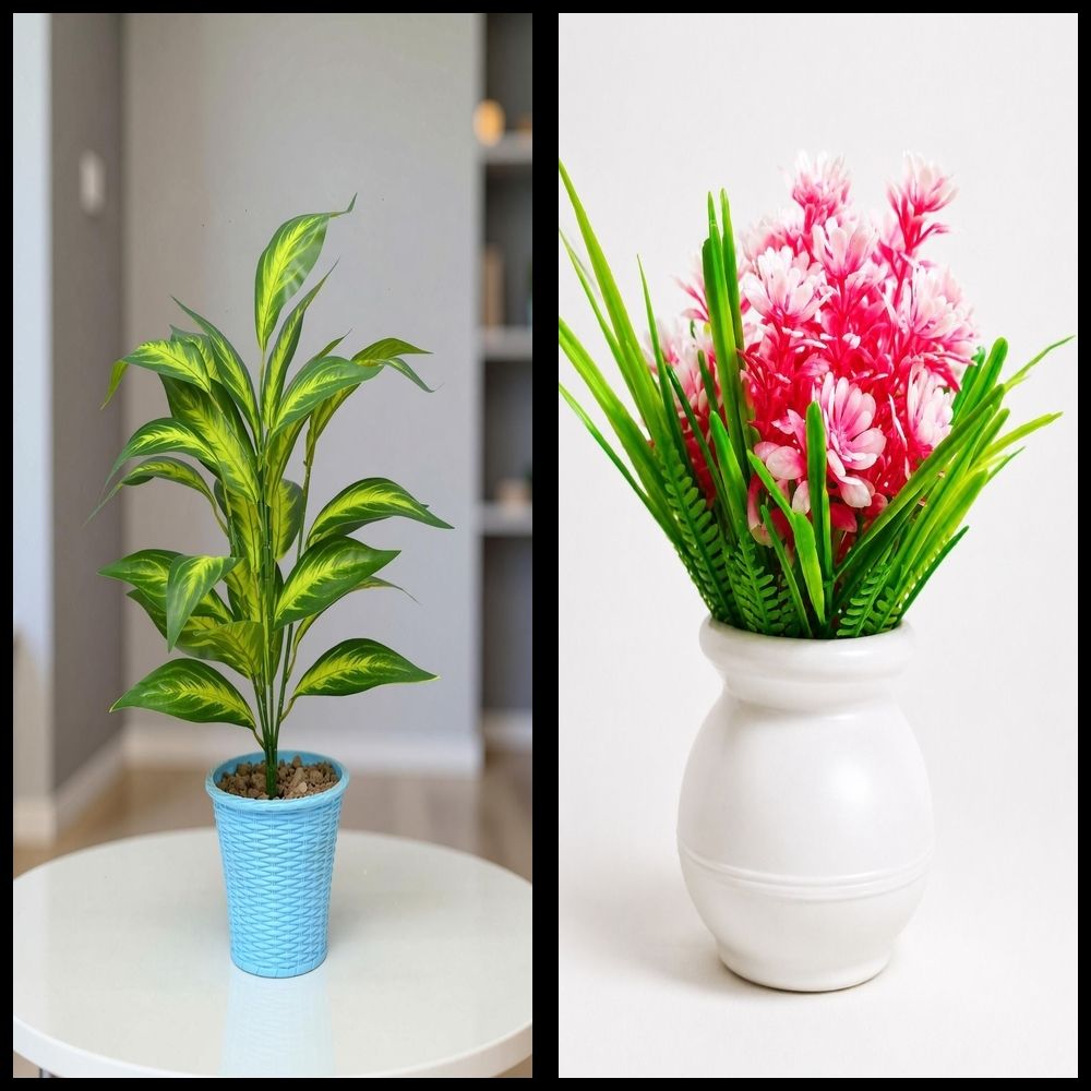 nexat Artificial Plant with Pot for Decoration of LivingRoom, Showcase or Office Table Bonsai Wild Artificial Plant with Pot-picture-12