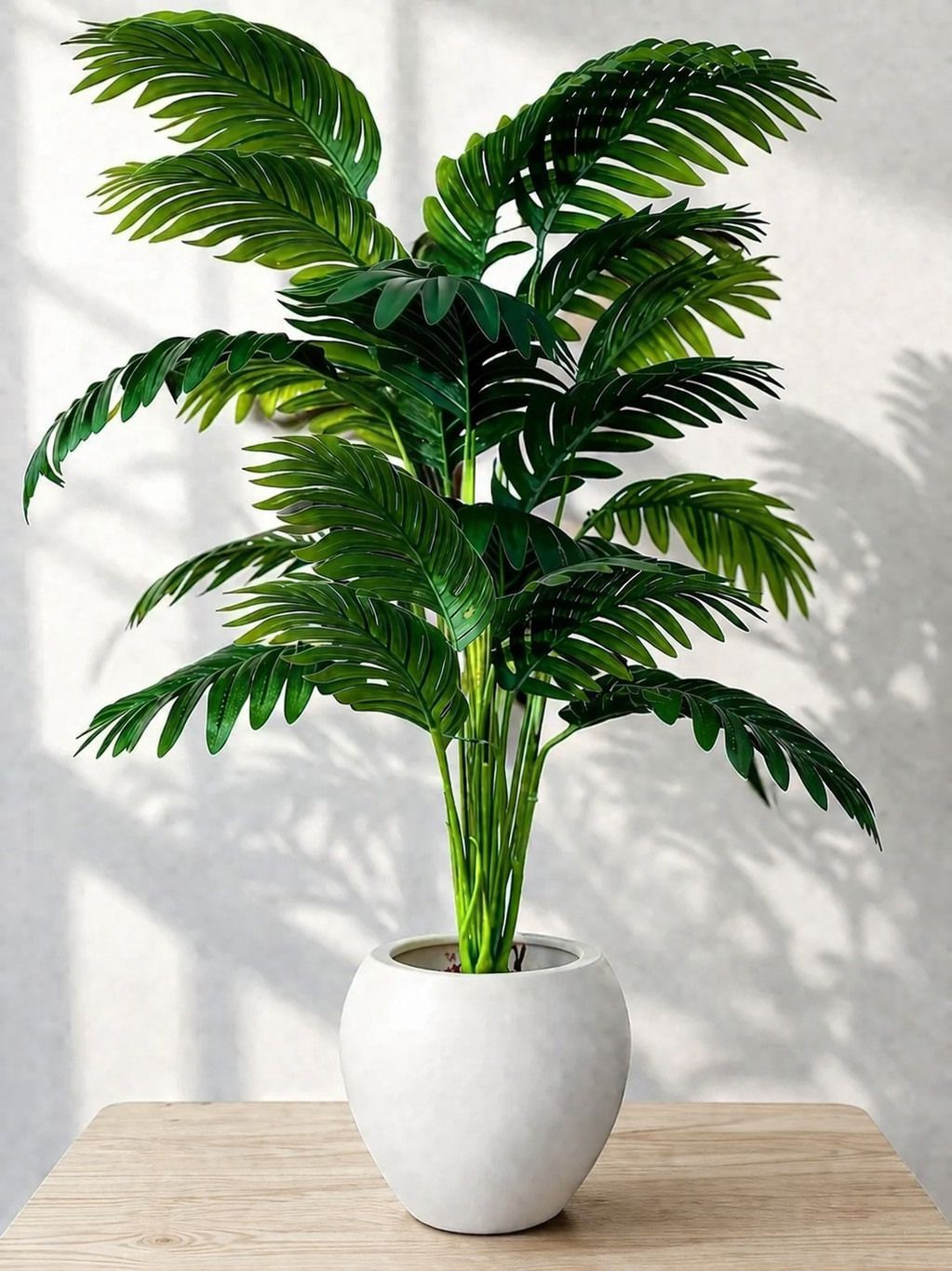 Elegant Artificial Palm Plant in Modern Decorative White Ceramic Pot Bonsai Artificial Plant-image-19
