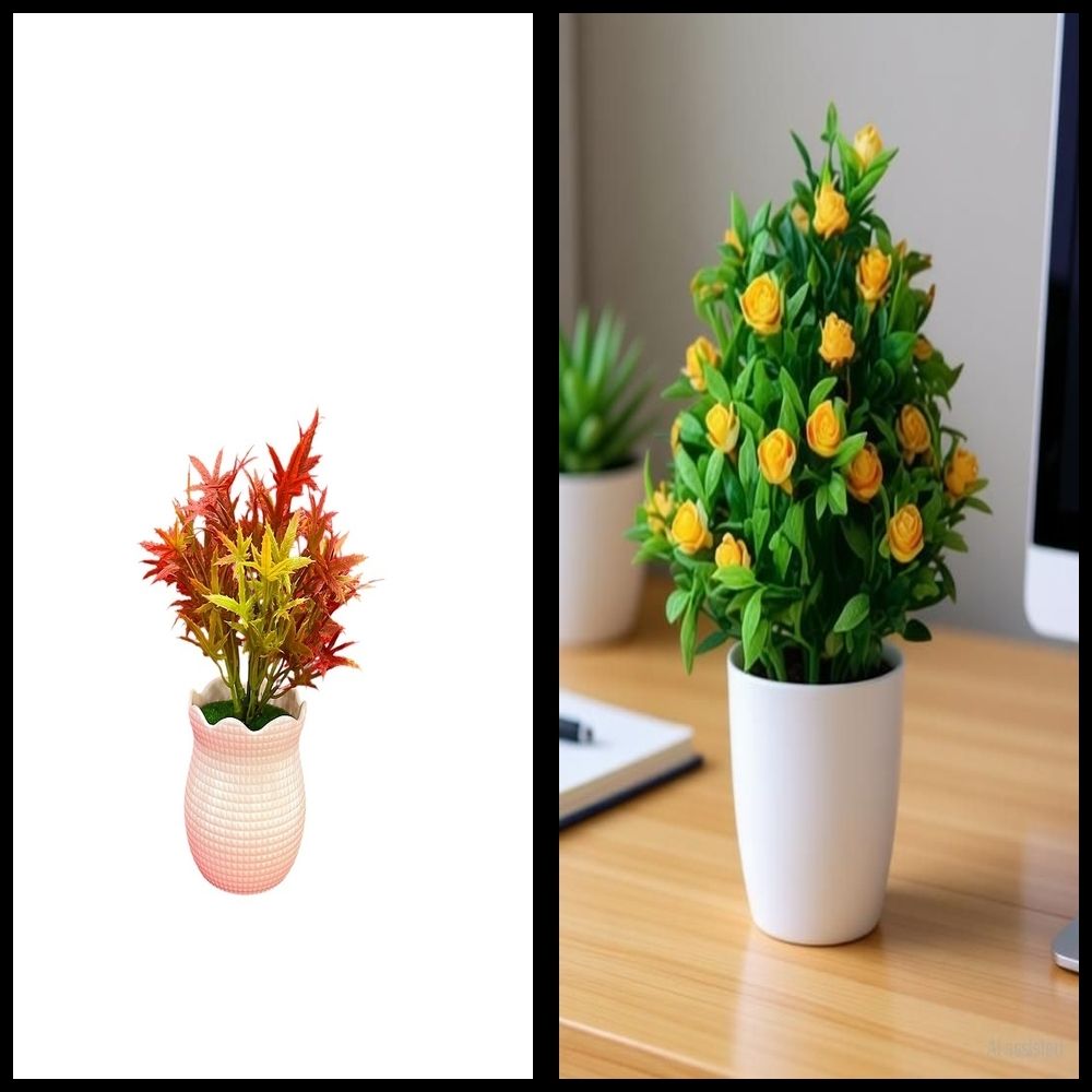 nexat Artificial Plant with Pot for Decoration of LivingRoom, Showcase or Office Table Bonsai Wild Artificial Plant with Pot-picture-31