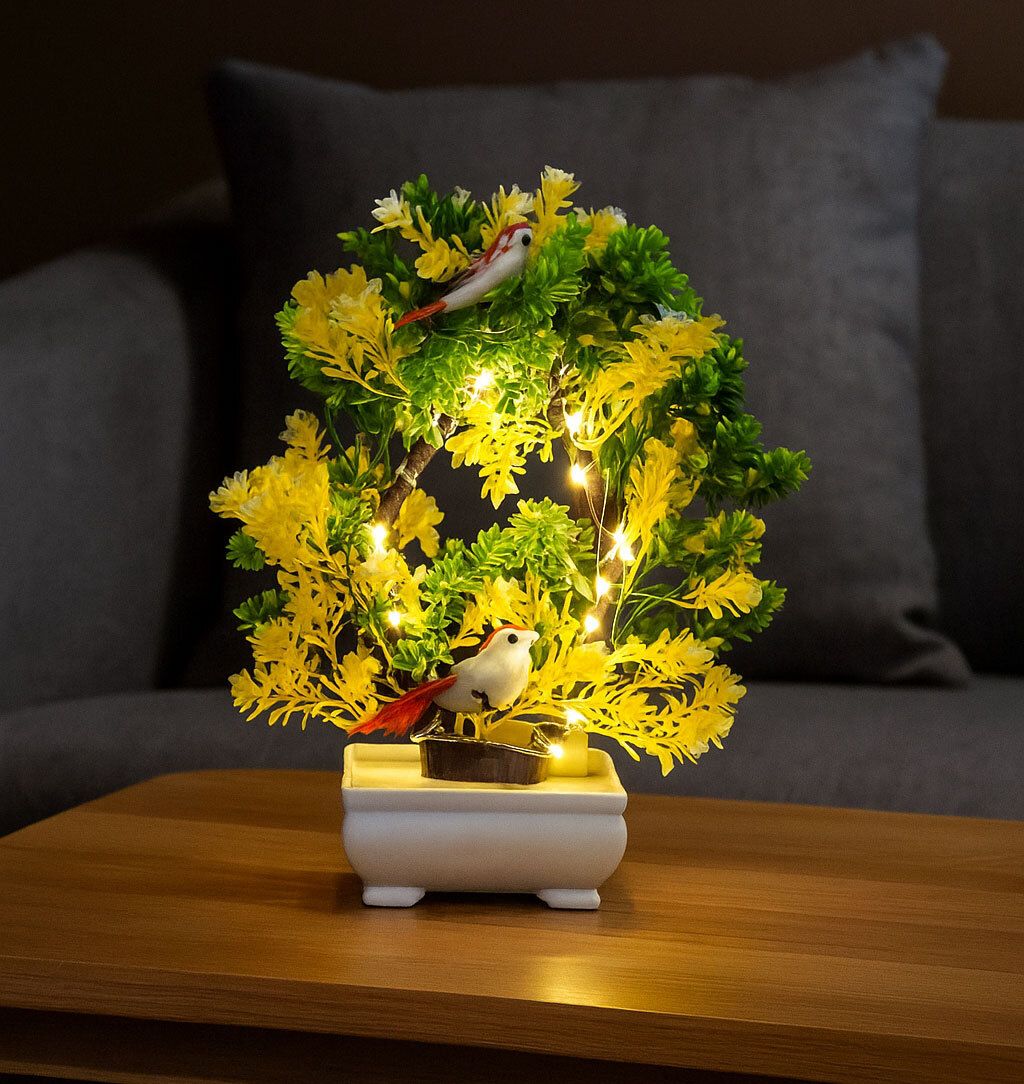 Colourful Artificial Plant For Home Décor , Shelf Décor , Garden Plant , Gift Bonsai Wild Artificial Plant with Pot-image-42