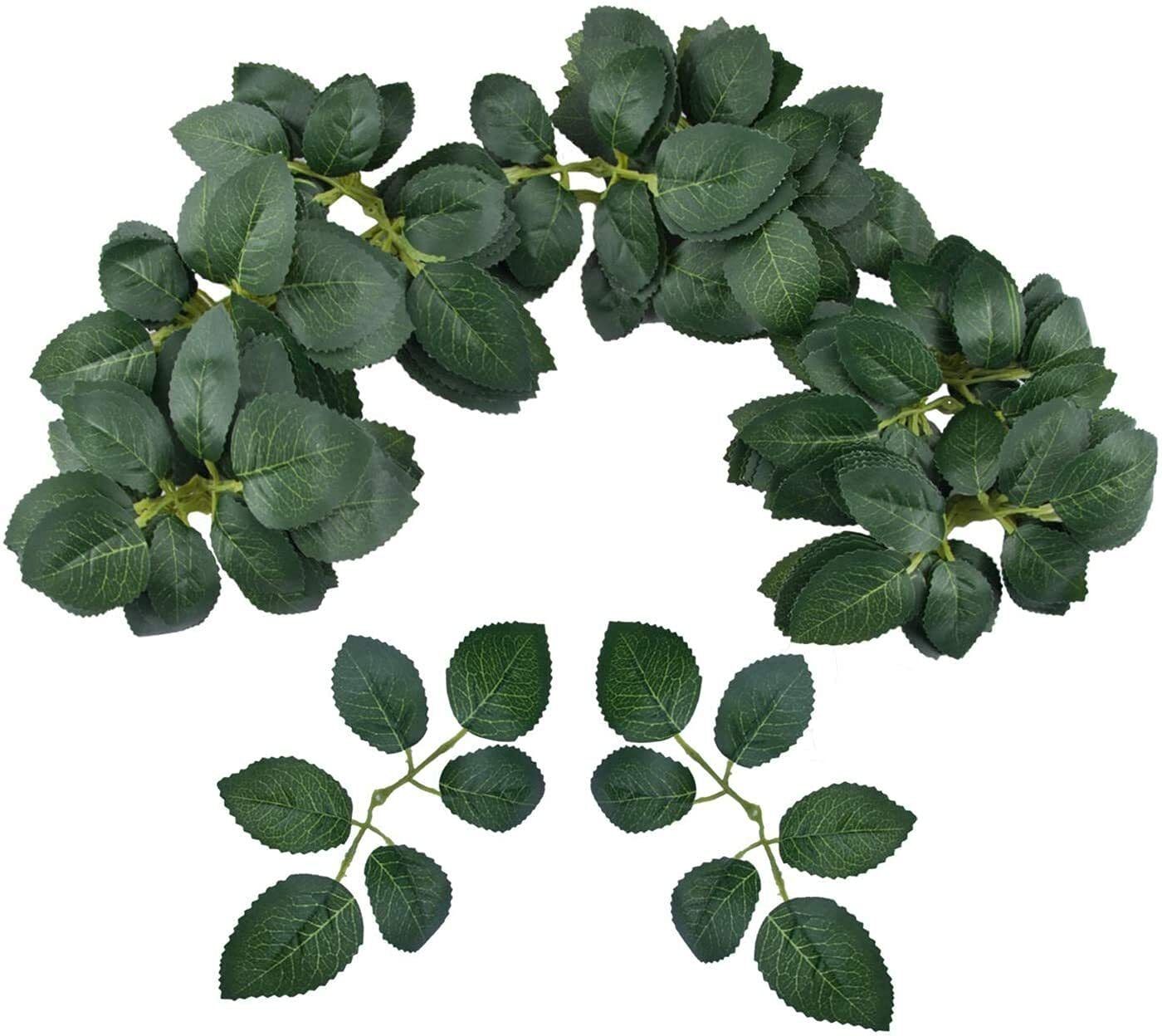Bulk Rose Leaves Artificial Greenery Rose Flower Leaves for DIY Bouquet Green Rose Artificial Flower with Pot-image-46